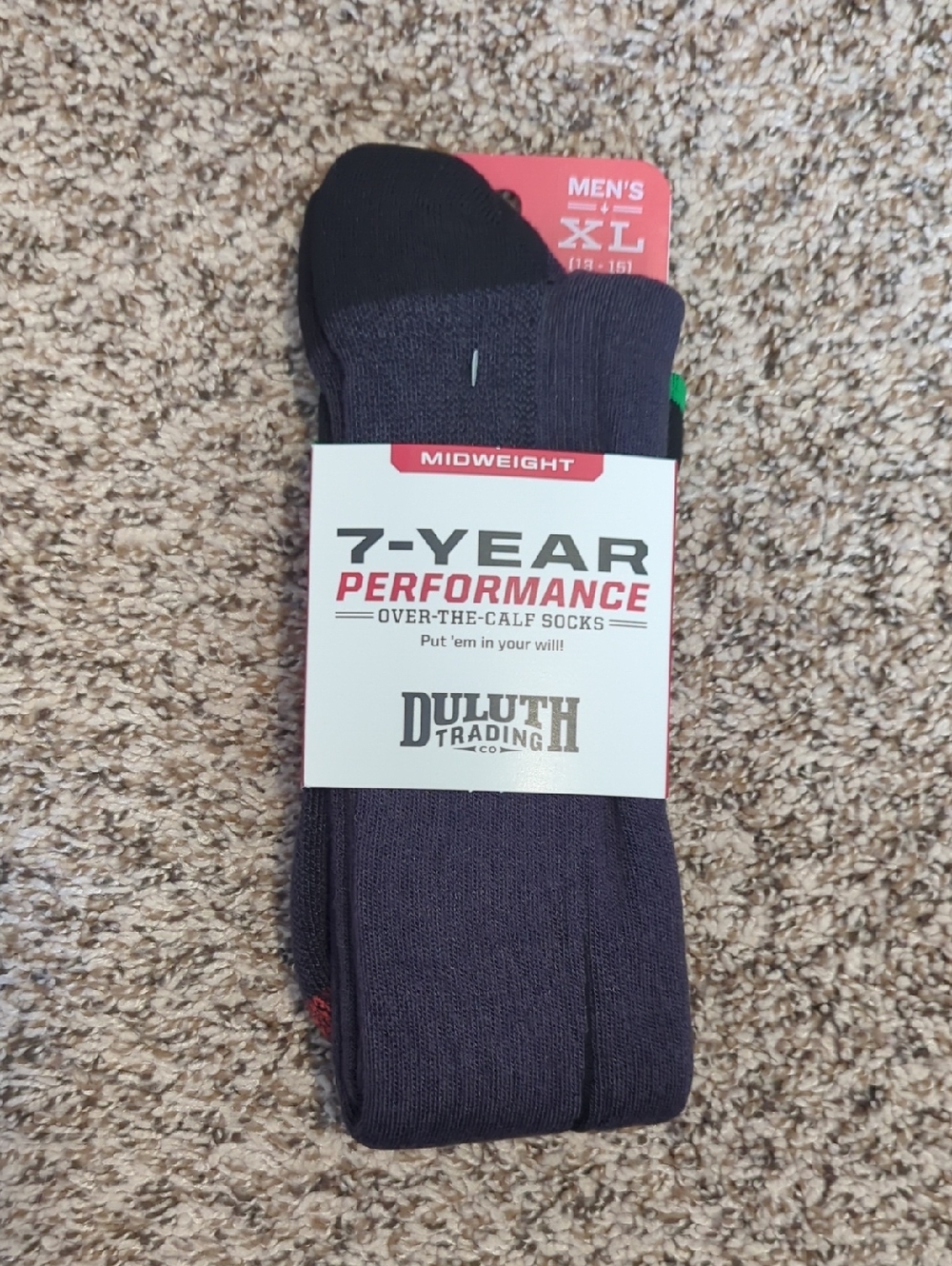 NWT Duluth Trading Co. 7-Year Performance Over The Calf Socks